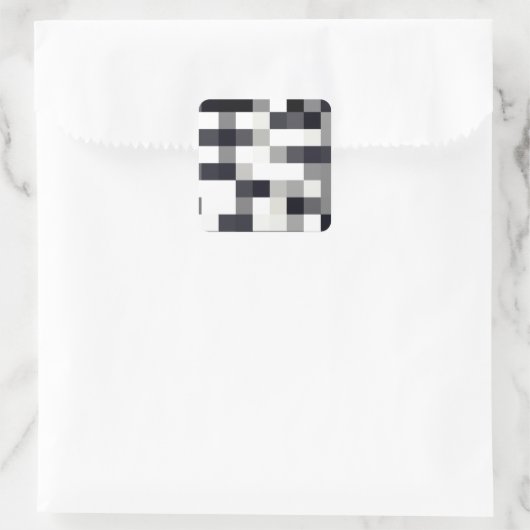 Schwarz-Weiß-Mosaik Quadratischer Aufkleber (Tasche)