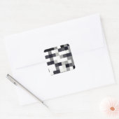 Schwarz-Weiß-Mosaik Quadratischer Aufkleber (Umschlag)