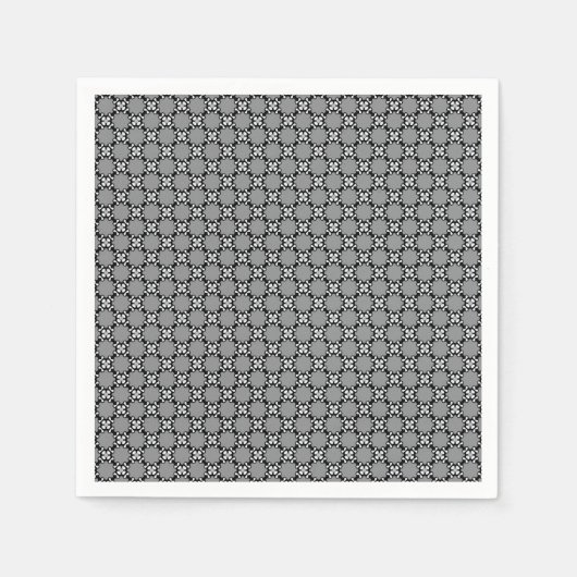 Schwarz-Weiß-Mosaik Serviette (Vorderseite)