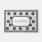 Schwarz-Weiß-Mosaikfliesen-Designpantry Fußmatte (Vorderseite)