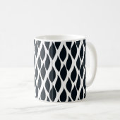 Schwarz-Weiß-Mosaikmuster Kaffeetasse (VorderseiteRechts)