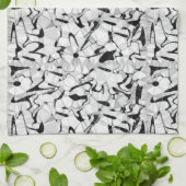 Schwarz-Weiß-Motion-Teetuch Geschirrtuch (Gefaltet)