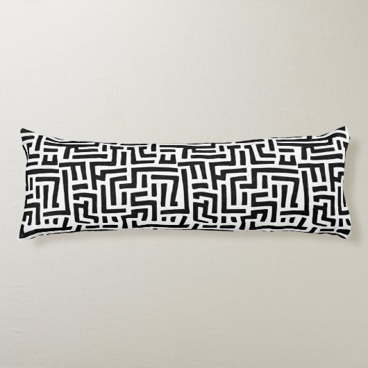 Schwarz-Weiß-Motiv | Geometrisches Muster Seitenschläferkissen (Vorderseite)