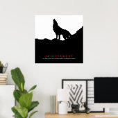 Schwarz-Weiß-Motivierend-Erreichungspanal Poster (Heimbüro)