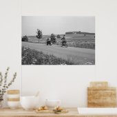 Schwarz-Weiß-Motorrad 1968 Poster (Küche)