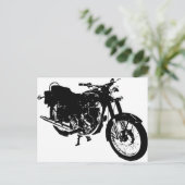 Schwarz-Weiß-Motorrad Zeichnend Postkarte (Stehend Vorderseite)