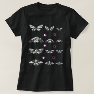 Schwarz-Weiß-Motte, Schmetterlingskunst T-Shirt