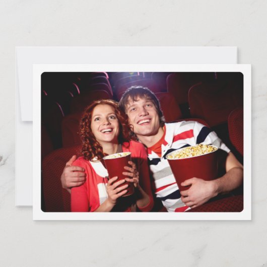 Schwarz-Weiß-Movie Clap Board Hochzeit Save The Date (Rückseite)