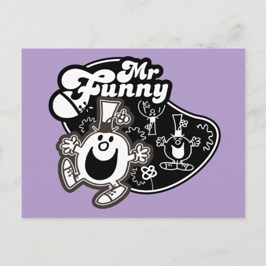 Schwarz-Weiß-Mr. Funny Postkarte (Vorderseite)