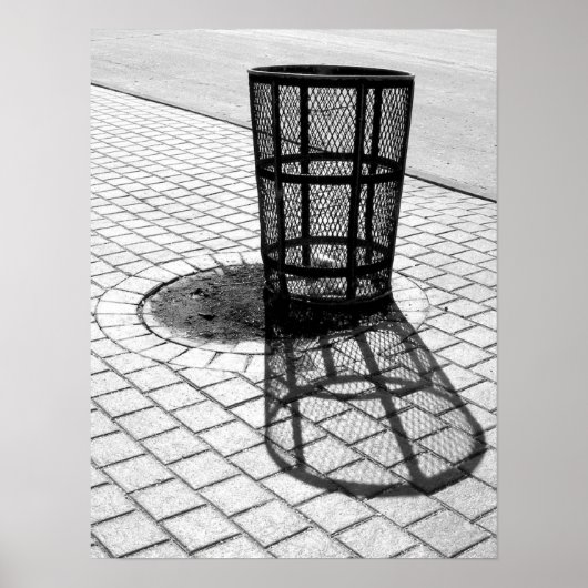Schwarz-Weiß-Müll kann Poster (Vorne)