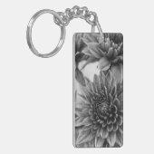 Schwarz-Weiß-Mums Schlüsselanhänger (Vorderseite links)