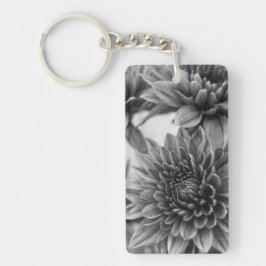 Schwarz-Weiß-Mums Schlüsselanhänger