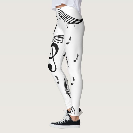 Schwarz-Weiß-Musik Leggings (Links)