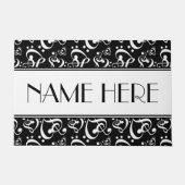 Schwarz-Weiß-Musik-Muster hinzufügen Fußmatte (Vorderseite)