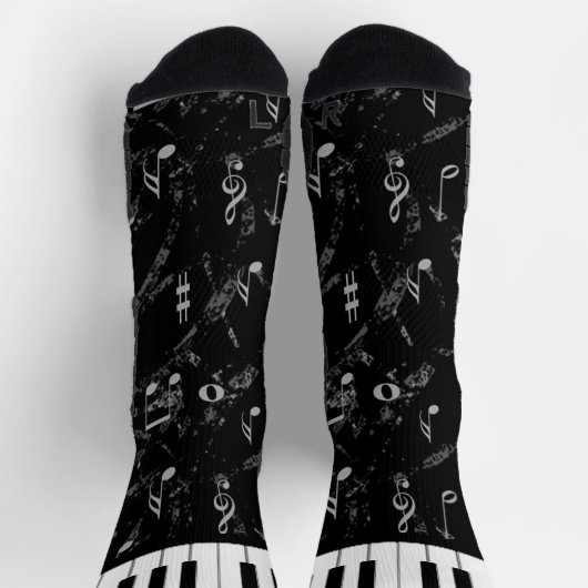 Schwarz-Weiß-Musik Socken (Oben)