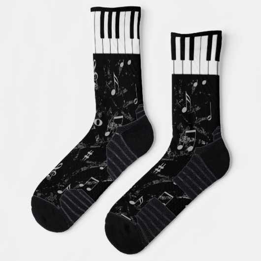 Schwarz-Weiß-Musik Socken (Links)