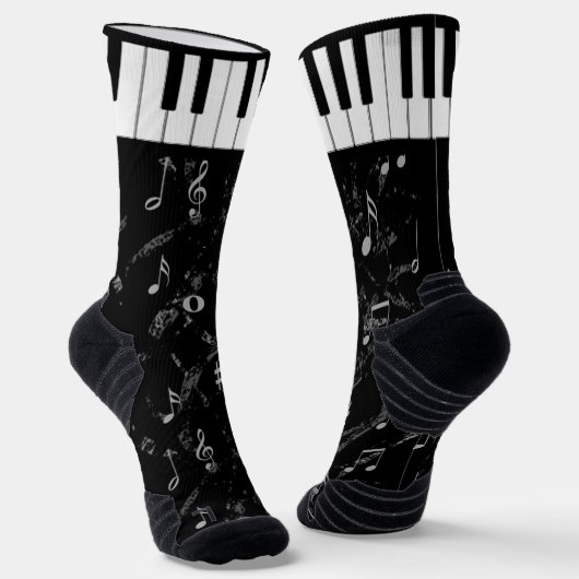 Schwarz-Weiß-Musik Socken (Gewinkelt)
