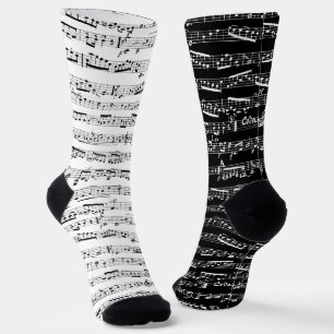 Schwarz-Weiß-Musik-Socken - Fehlanpassung bei Sock Socken