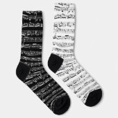 Schwarz-Weiß-Musik-Socken - Fehlanpassung bei Sock Socken (Rechts)