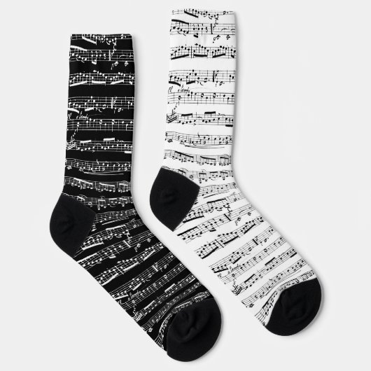 Schwarz-Weiß-Musik-Socken - Fehlanpassung bei Sock Socken (Rechts)