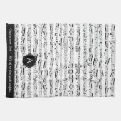 Schwarz-Weiß-Musikernotizen, benutzerdefinierte Mo Geschirrtuch (Horizontal)