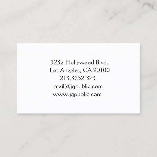 Schwarz-Weiß-Musikerpiano Visitenkarte (Rückseite)