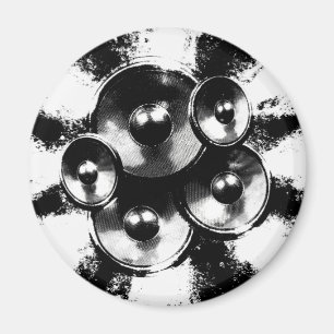 Schwarz-Weiß-Musiklautsprecher Magnet