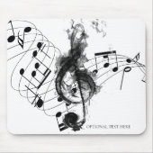 Schwarz-Weiß-Musiknote der Luxusklasse Mousepad (Vorne)