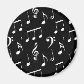 Schwarz-Weiß-Musiknote Magnet (Vorne)