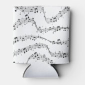 Schwarz-Weiß-Musiknote-Mustermusiker Dosenkühler (Vorderseite)