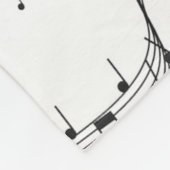 Schwarz-Weiß-Musiknote-Mustermusiker Fleecedecke (Ecke)