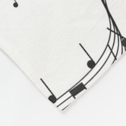 Schwarz-Weiß-Musiknote-Mustermusiker Fleecedecke (Ecke)