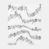 Schwarz-Weiß-Musiknote-Mustermusiker Fleecedecke (Vorderseite)