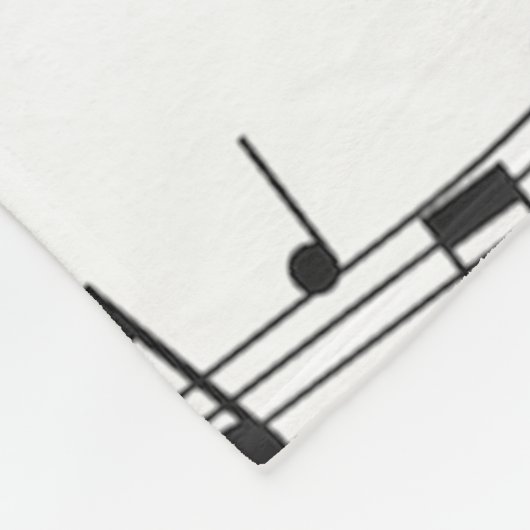 Schwarz-Weiß-Musiknote-Mustermusiker Fleecedecke (Ecke)