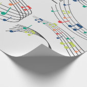 Schwarz-Weiß-Musiknote-Mustermusiker Geschenkpapier (Ecke)