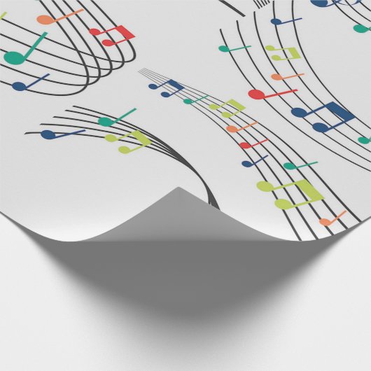 Schwarz-Weiß-Musiknote-Mustermusiker Geschenkpapier (Ecke)