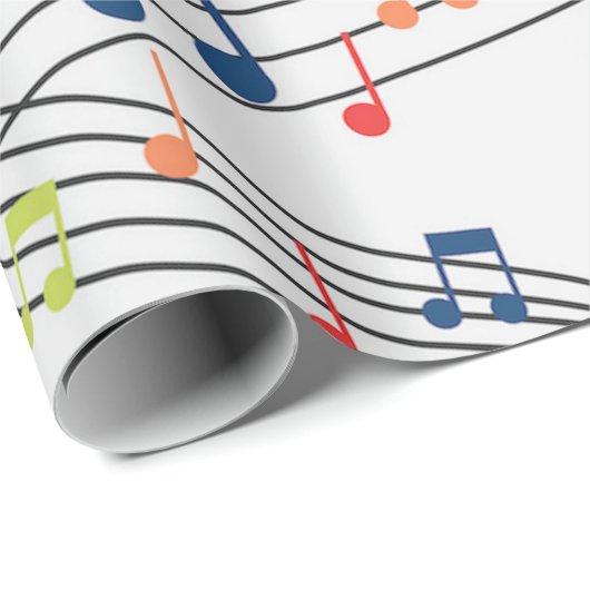 Schwarz-Weiß-Musiknote-Mustermusiker Geschenkpapier (Rolleneckpunkt)