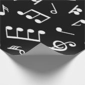 Schwarz-Weiß-Musiknote-Mustermusiker Geschenkpapier (Ecke)