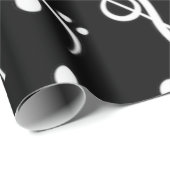 Schwarz-Weiß-Musiknote-Mustermusiker Geschenkpapier (Rolleneckpunkt)