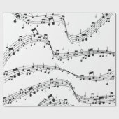 Schwarz-Weiß-Musiknote-Mustermusiker Geschenkpapier (Flach)