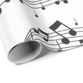 Schwarz-Weiß-Musiknote-Mustermusiker Geschenkpapier (Rolleneckpunkt)
