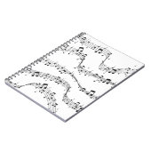 Schwarz-Weiß-Musiknote-Mustermusiker Notizblock (Linke Seite)