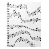 Schwarz-Weiß-Musiknote-Mustermusiker Notizblock (Vorderseite)