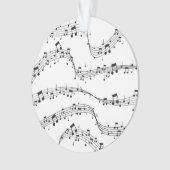 Schwarz-Weiß-Musiknote-Mustermusiker Ornament (Vorderseite)