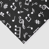 Schwarz-Weiß-Musiknote-Mustermusiker Seidenpapier (Ausschnitt)