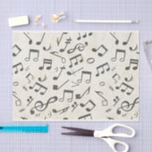 Schwarz-Weiß-Musiknote-Mustermusiker Seidenpapier (Handwerk)