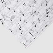 Schwarz-Weiß-Musiknote-Mustermusiker Seidenpapier (Ausschnitt)