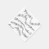 Schwarz-Weiß-Musiknote-Mustermusiker Serviette (Ecke)