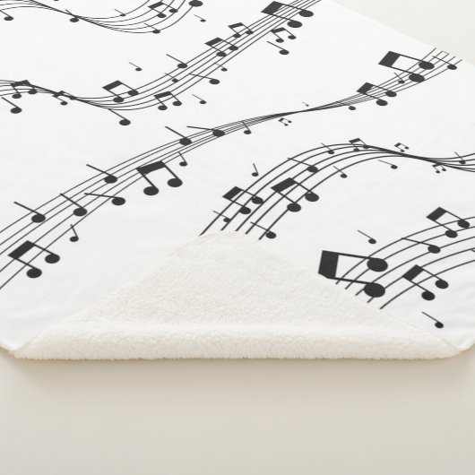 Schwarz-Weiß-Musiknote-Mustermusiker Sherpadecke (3/4)