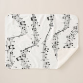 Schwarz-Weiß-Musiknote-Mustermusiker Sherpadecke (Vorderseite (Horizontal))